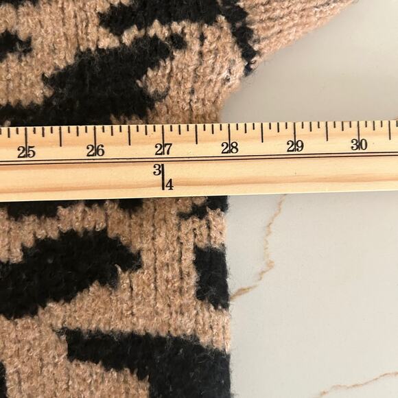 Aqua Bloomingdales Sweater 1/2 Zip Leopard Animal Print SZXXL Brown Black - Picture 11 of 11